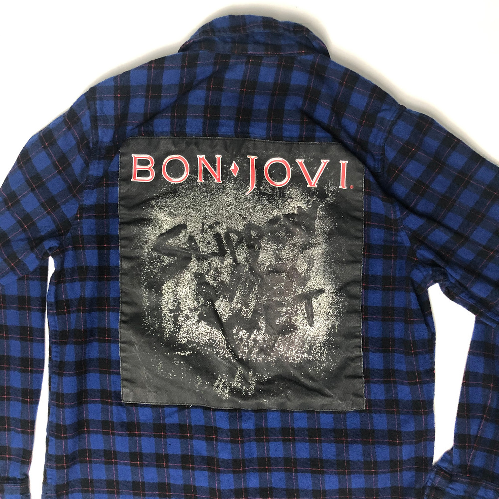 Bon Jovi Slippery When Wet Flannel Button Down